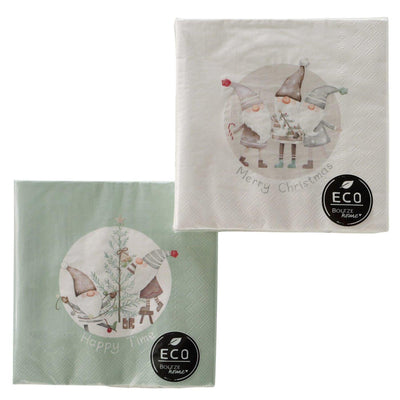 Boltze home serviettes willi 33cm papier recyclé gris clair blanc 2 assortis