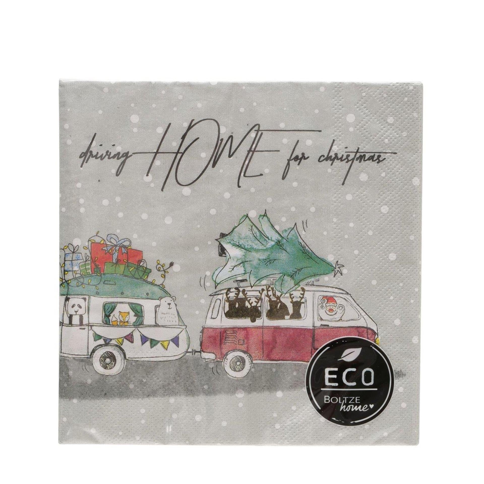 Boltze home serviettes camping-car papier recyclé 33cm