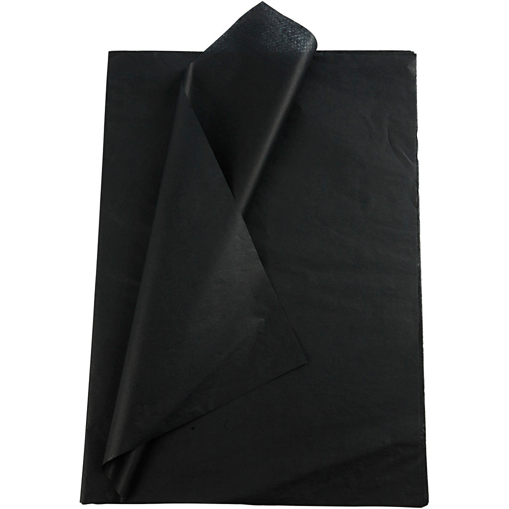 Papier de soie Creativ company, feuille 50x70 cm, 17 gr, noir, 25 feuilles 1 boîte