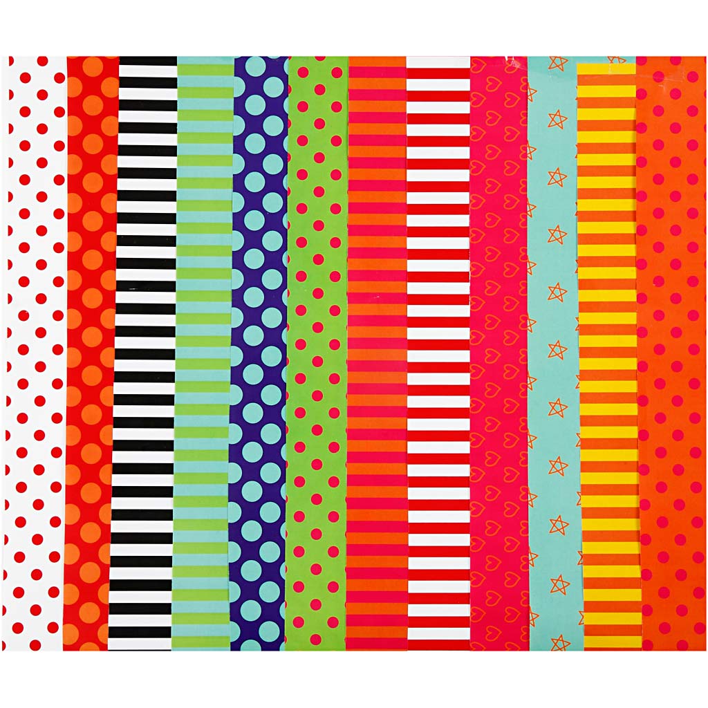 Papier brillant Creativ company, imprimé, feuille 24x32 cm, 80 gr, différentes couleurs, 50 feuilles div 1 boîte