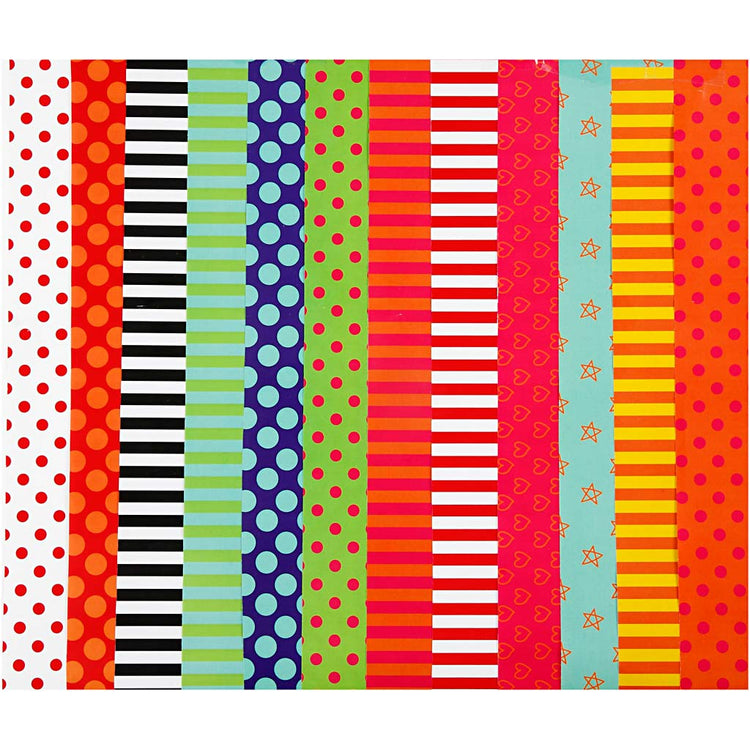 Papier brillant Creativ company, imprimé, feuille 24x32 cm, 80 gr, différentes couleurs, 50 feuilles div 1 boîte