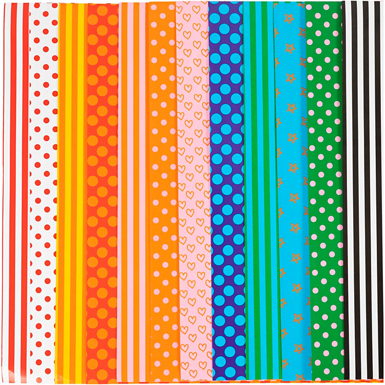 Papier brillant Creativ company, motif, feuille 32x48 cm, 80 gr, différentes couleurs, 100 feuilles div 1 boîte