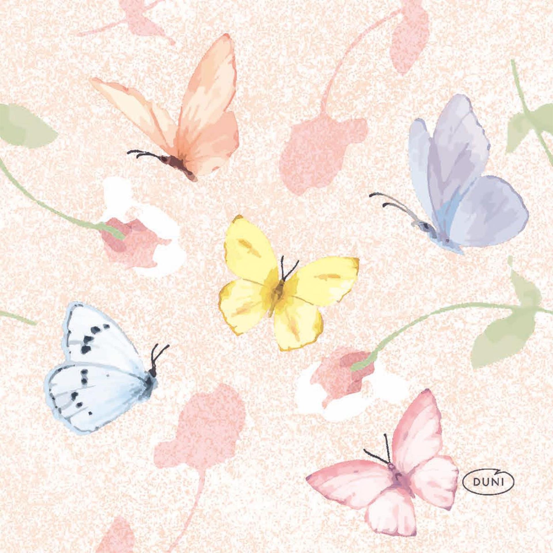 Serviettes Duni pêche douce 24x24cm