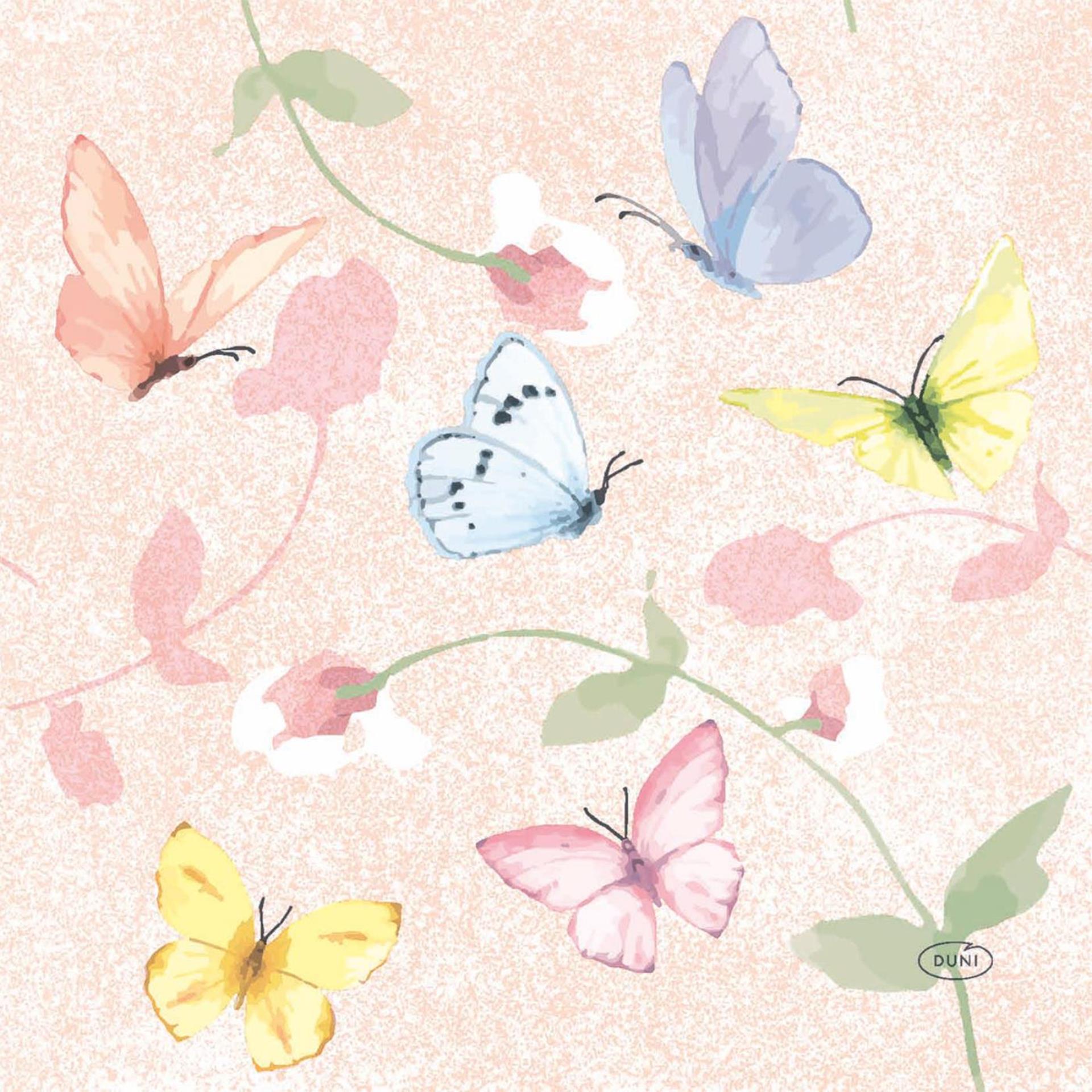 Serviettes Duni pêche douce 33x33cm