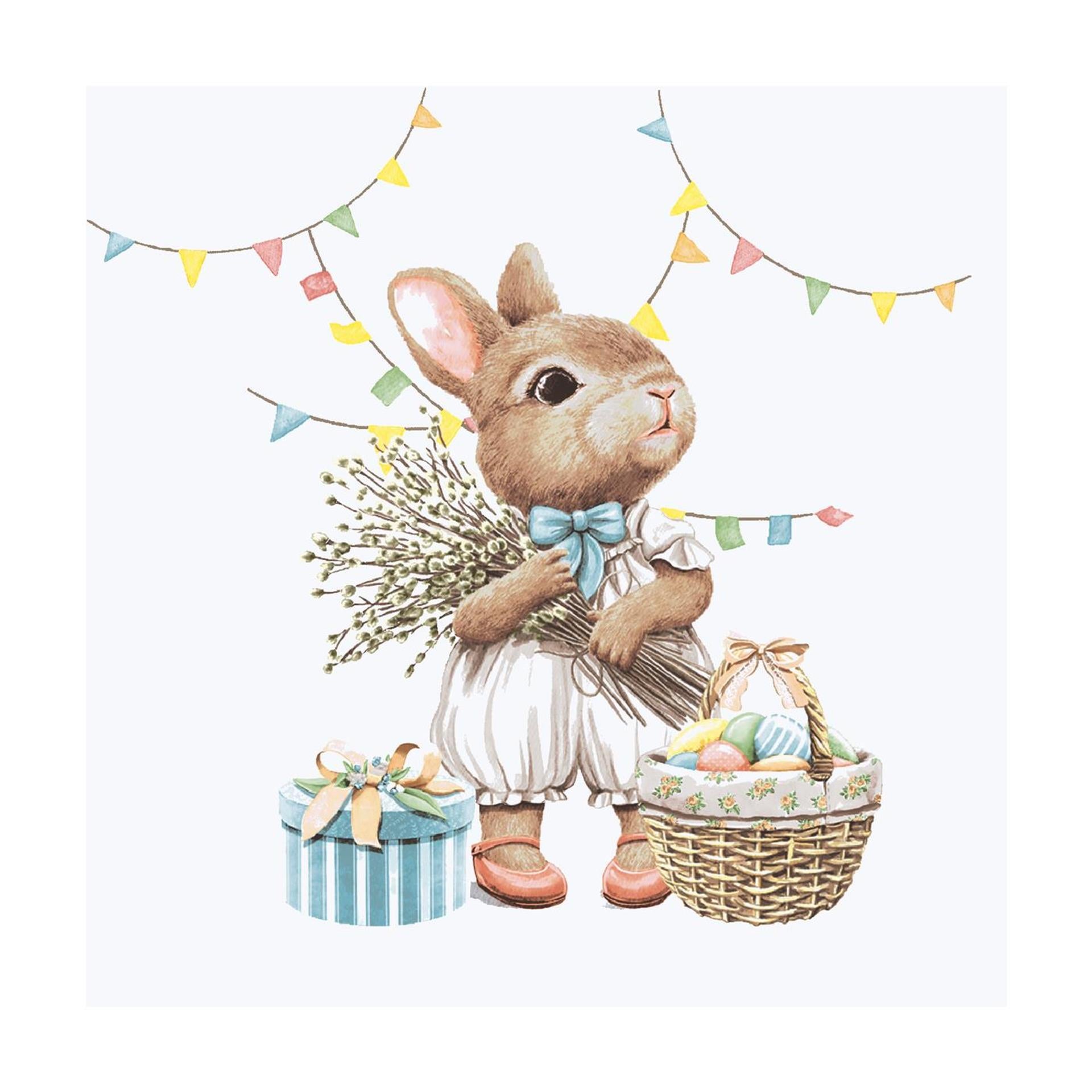 Serviettes Duni lapin joie 24cm