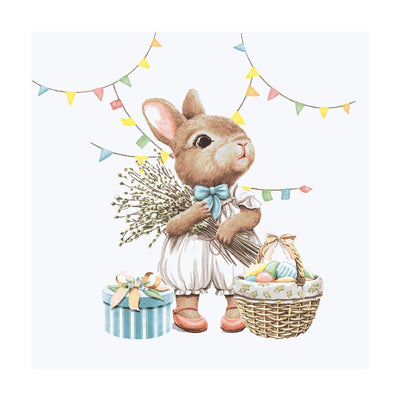 Serviettes Duni lapin joie 24cm
