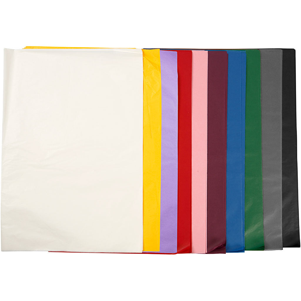 Papier de soie Creativ company, feuille 50x70 cm, 17 gr, 10x25 feuilles 1 boîte