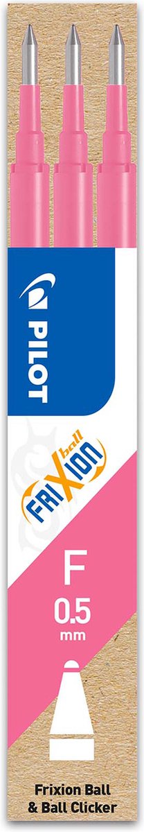 Pilot lot de 3 - recharge frixion ball 0,5 - rose - plume fine