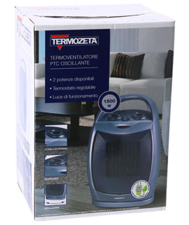 Autres marques Termozeta Oscillant Ceramic Fan Fabring 1500W Silver Black