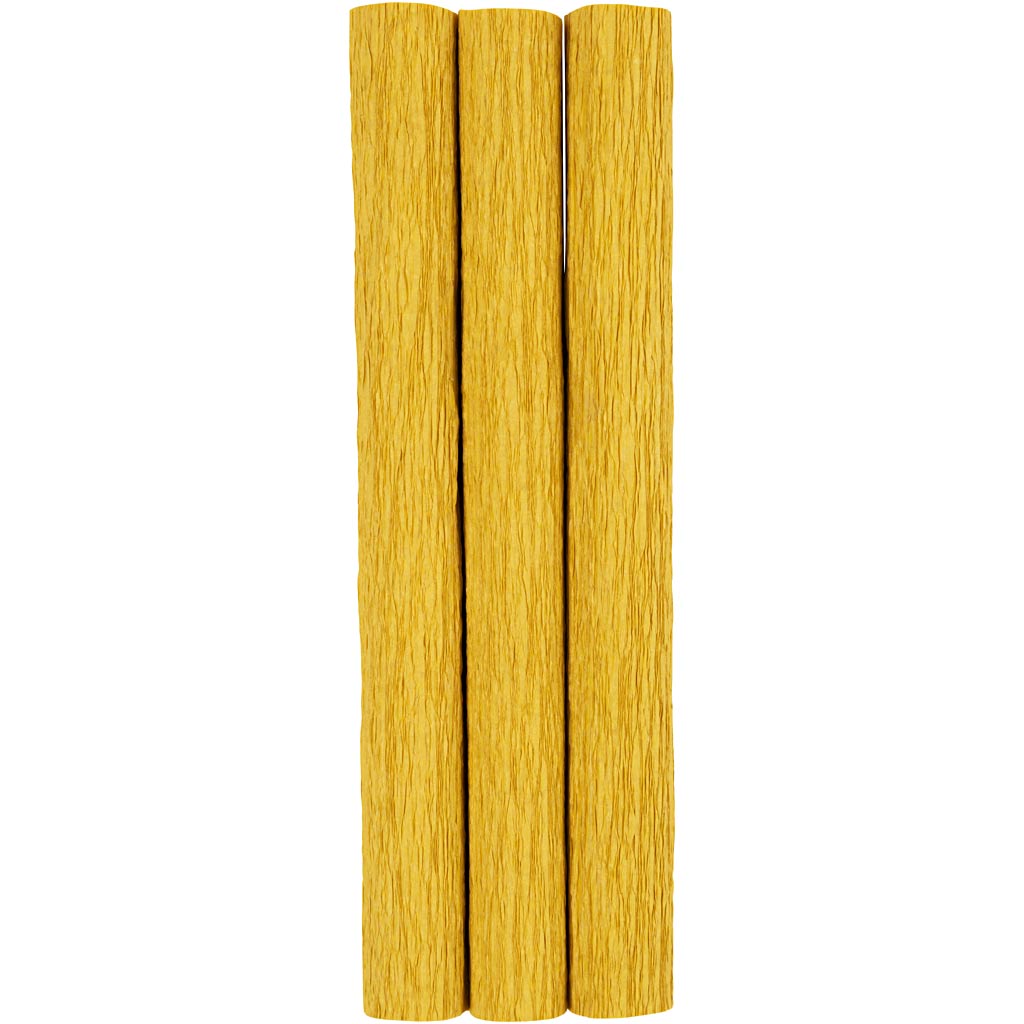 Papier crépon Creativ company, feuille 25x60 cm, taux de crêpe : 180%, 105 gr, curry, 3 feuilles 1 boîte