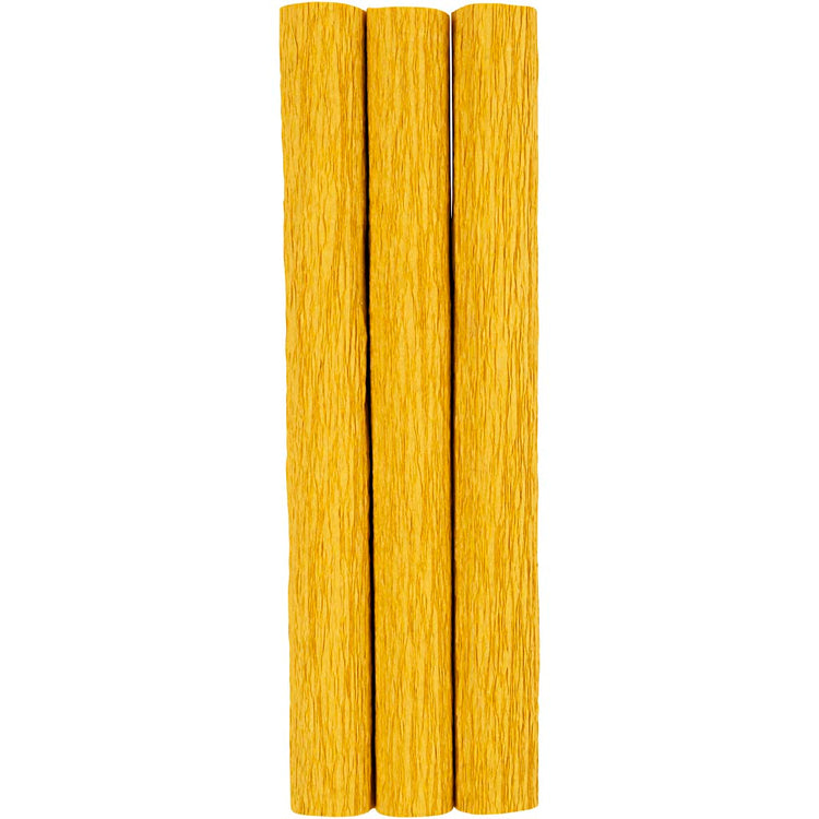 Papier crépon Creativ company, feuille 25x60 cm, taux de crêpe : 180%, 105 gr, curry, 3 feuilles 1 boîte