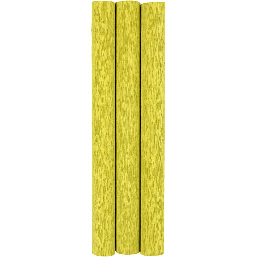 Papier crépon Creativ company, feuille 25x60 cm, taux de crêpe : 180%, 105 gr, vert clair, 3 feuilles 1 boîte
