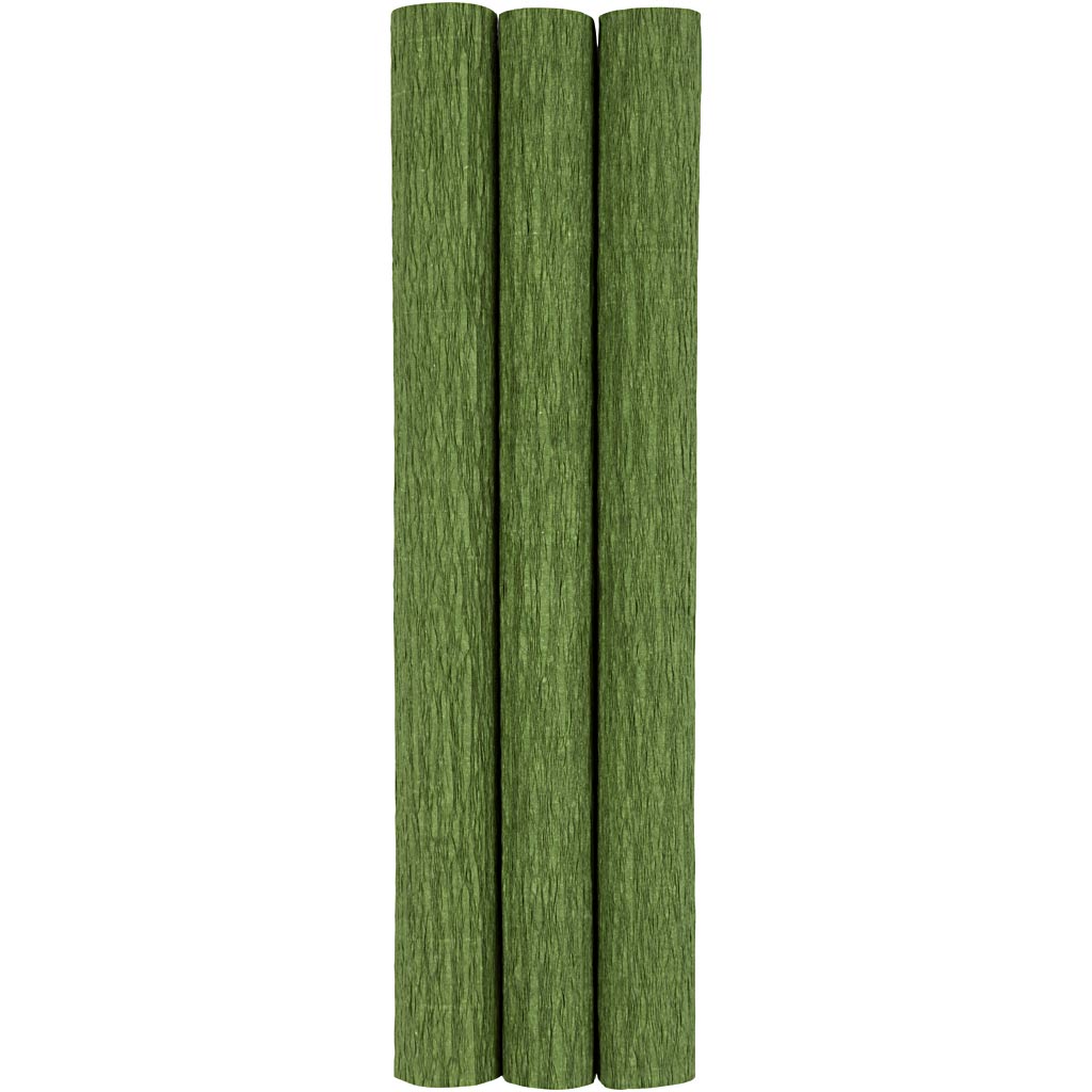 Papier crépon Creativ company, feuille 25x60 cm, taux de crêpe : 180%, 105 gr, vert citron, 3 feuilles 1 boîte