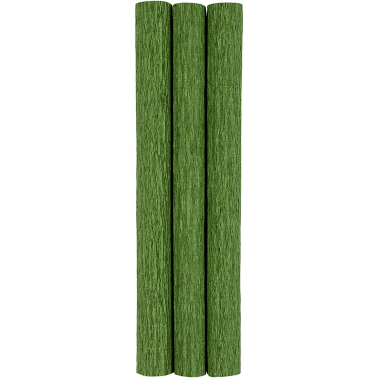 Papier crépon Creativ company, feuille 25x60 cm, taux de crêpe : 180%, 105 gr, vert citron, 3 feuilles 1 boîte