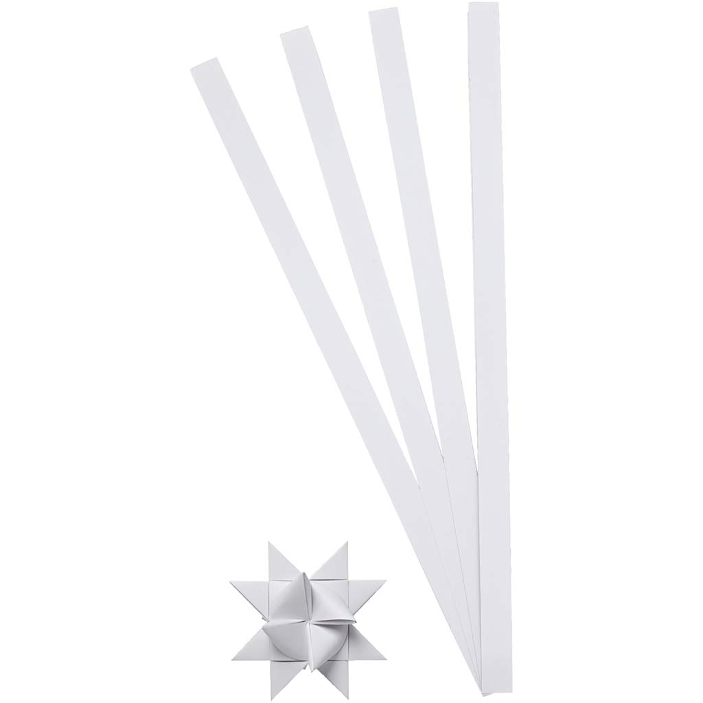 Bandes de tressage Creativ company, l: 45 cm, l: 10 mm, d 4,5 cm, blanc, 100 bandes 1 boîte