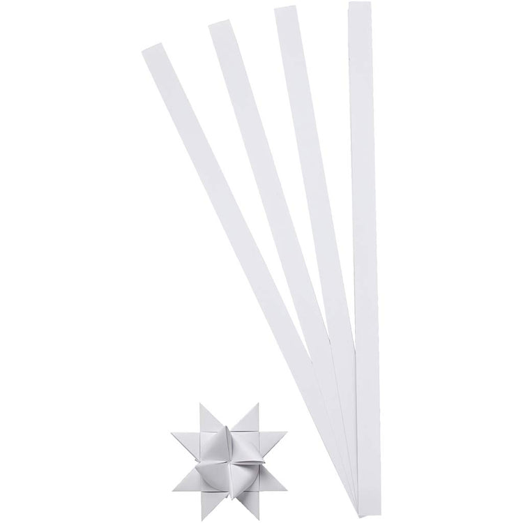 Bandes de tressage Creativ company, l: 45 cm, l: 10 mm, d 4,5 cm, blanc, 100 bandes 1 boîte