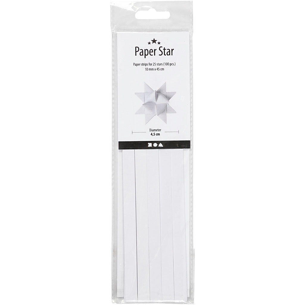 Bandes de tressage Creativ company, l: 45 cm, l: 10 mm, d 4,5 cm, blanc, 100 bandes 1 boîte