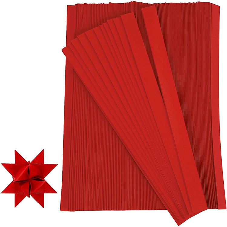 Creativ Company Braid Strips, L: 45 cm, D 4,5 cm, b: 10 mm, rouge, 500 bandes 1 boîte