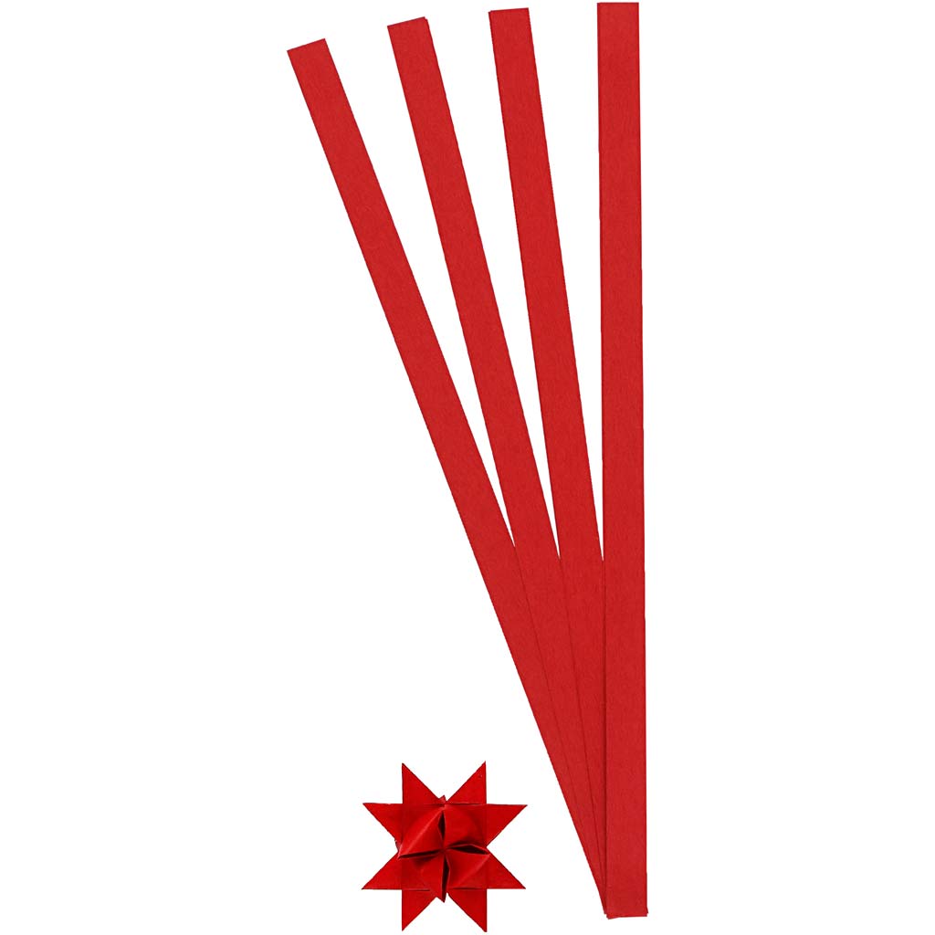 Bandes de tressage Creativ company, l: 45 cm, l: 10 mm, d 4,5 cm, rouge, 100 bandes 1 boîte
