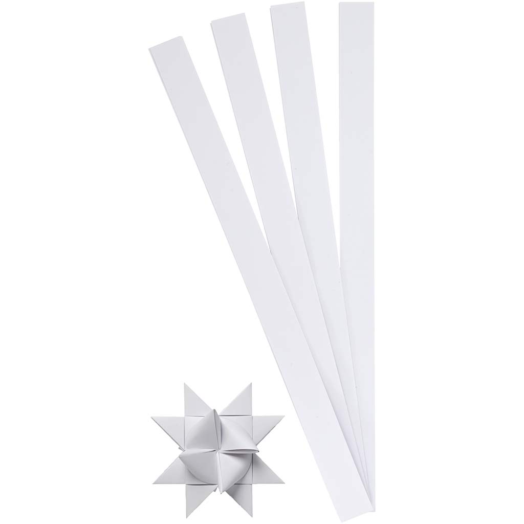 Creativ company bandes de tressage, l: 45 cm, d 6,5 cm, l: 15 mm, blanc, 100 bandes 1 boîte