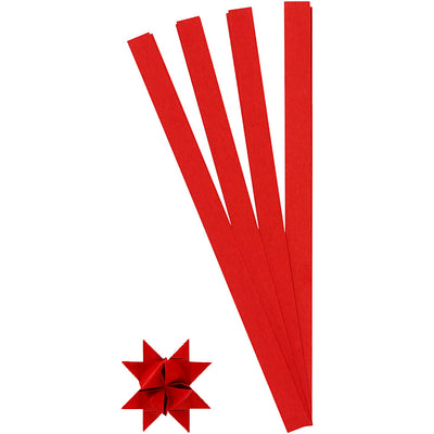 Bandes de tressage Creativ company, l: 45 cm, l: 15 mm, d 6,5 cm, rouge, 100 bandes 1 boîte