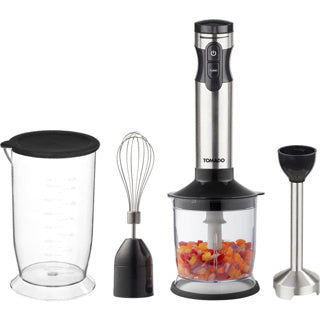 Tomado Hand Blender Set en acier inoxydable noir 1000W