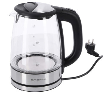 Emerio Emerio WK-119988 Glass Kettle 1.7L 2200W en acier inoxydable noir