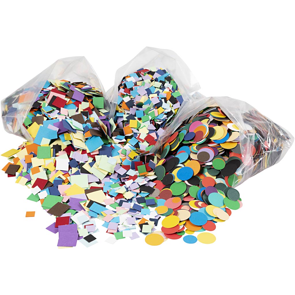 Mosaïque en carton Creativ company, taille 10+15+20 mm, env. 80000 pièces, différentes couleurs, 8x180 g 1 boîte