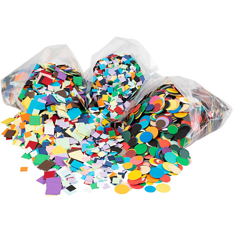 Mosaïque en carton Creativ company, taille 10+15+20 mm, env. 80000 pièces, différentes couleurs, 8x180 g 1 boîte