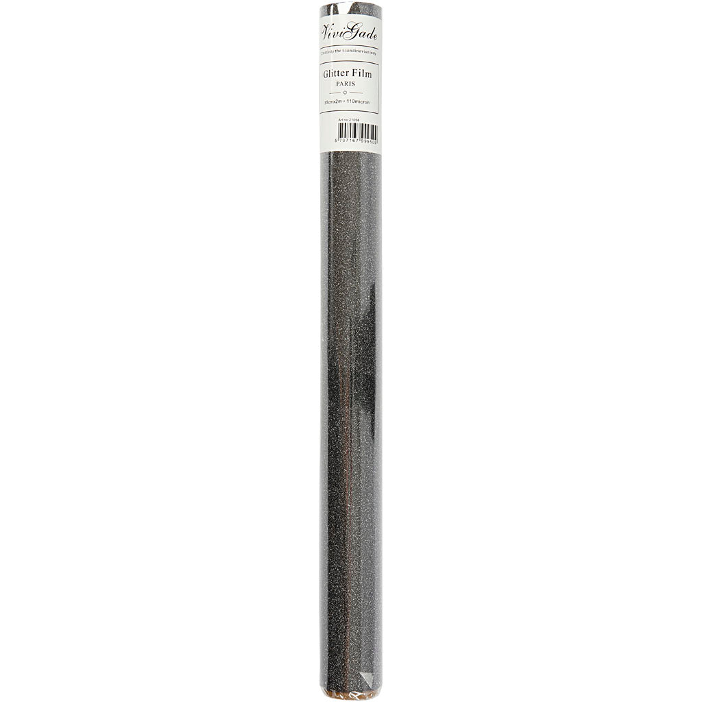 Feuille de paillettes Vivi Gade, l: 35 cm, épaisseur 110 my, noir, 2 m 1 rouleau