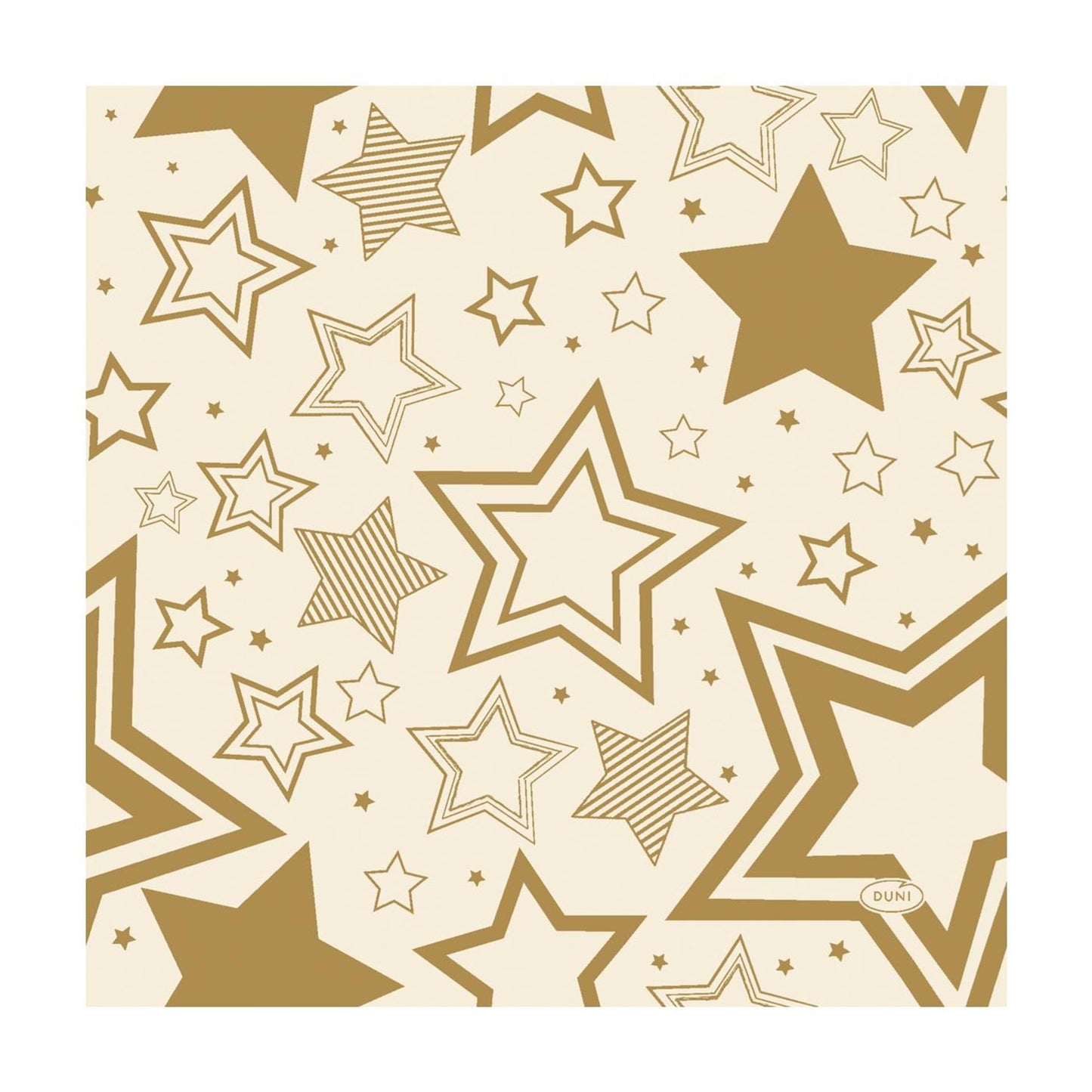 Serviettes Duni étoiles de vacances crème 33cm