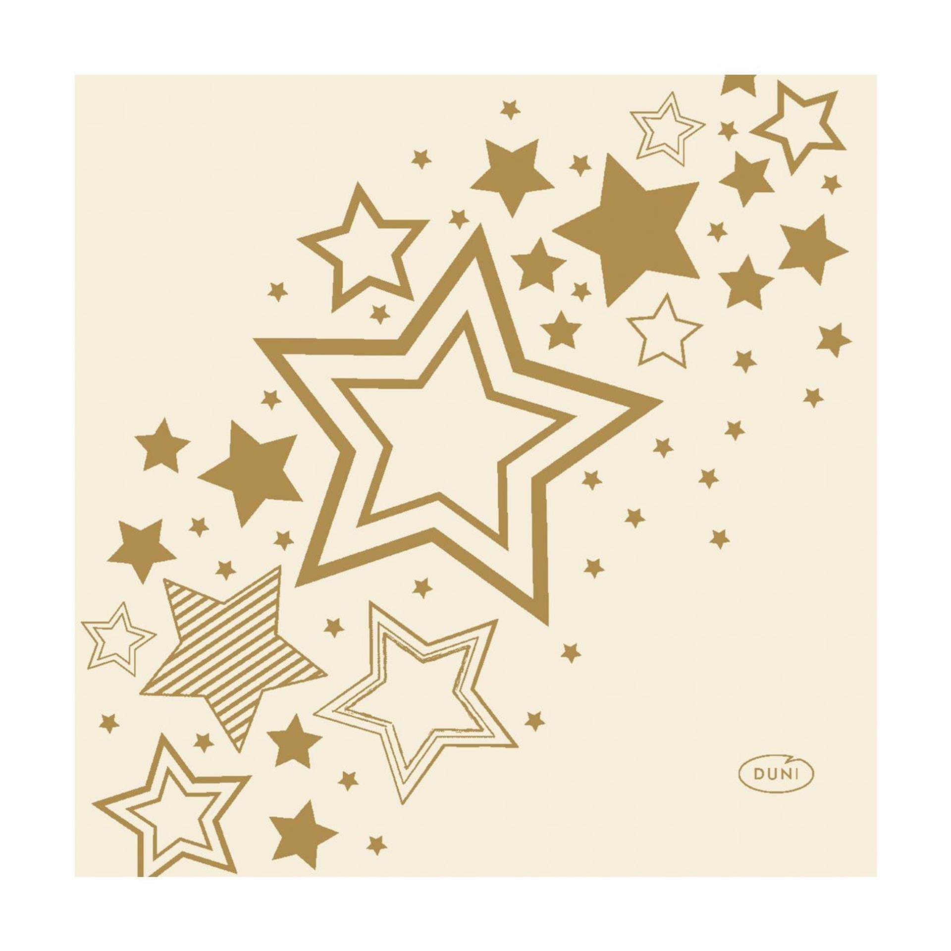 Serviettes Duni étoiles de vacances crème 24cm