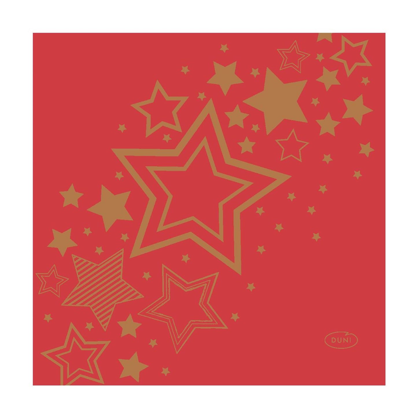 Serviettes Duni étoile de vacances rouge 24x24cm