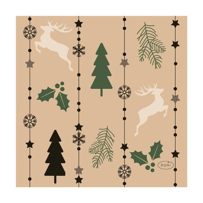Serviettes Duni Noël naturel 24x24cm