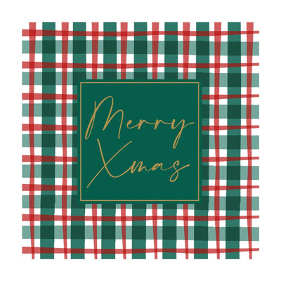 Serviettes Duni carreaux de Noël 24x24cm
