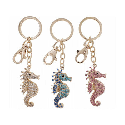 Porte-clés Cosydecor hippocampe avec strass