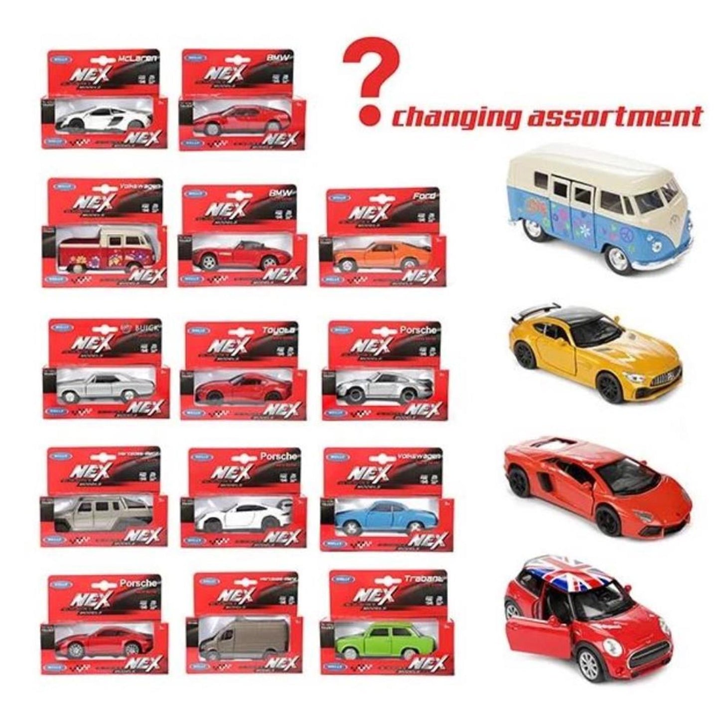 Toi-toys voiture welly dans boîte à fenêtre assortie