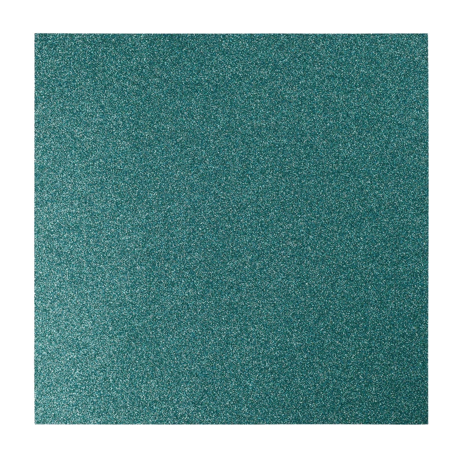 Florence • papier pailleté autocollant 270g 30,5cm aqua 1x