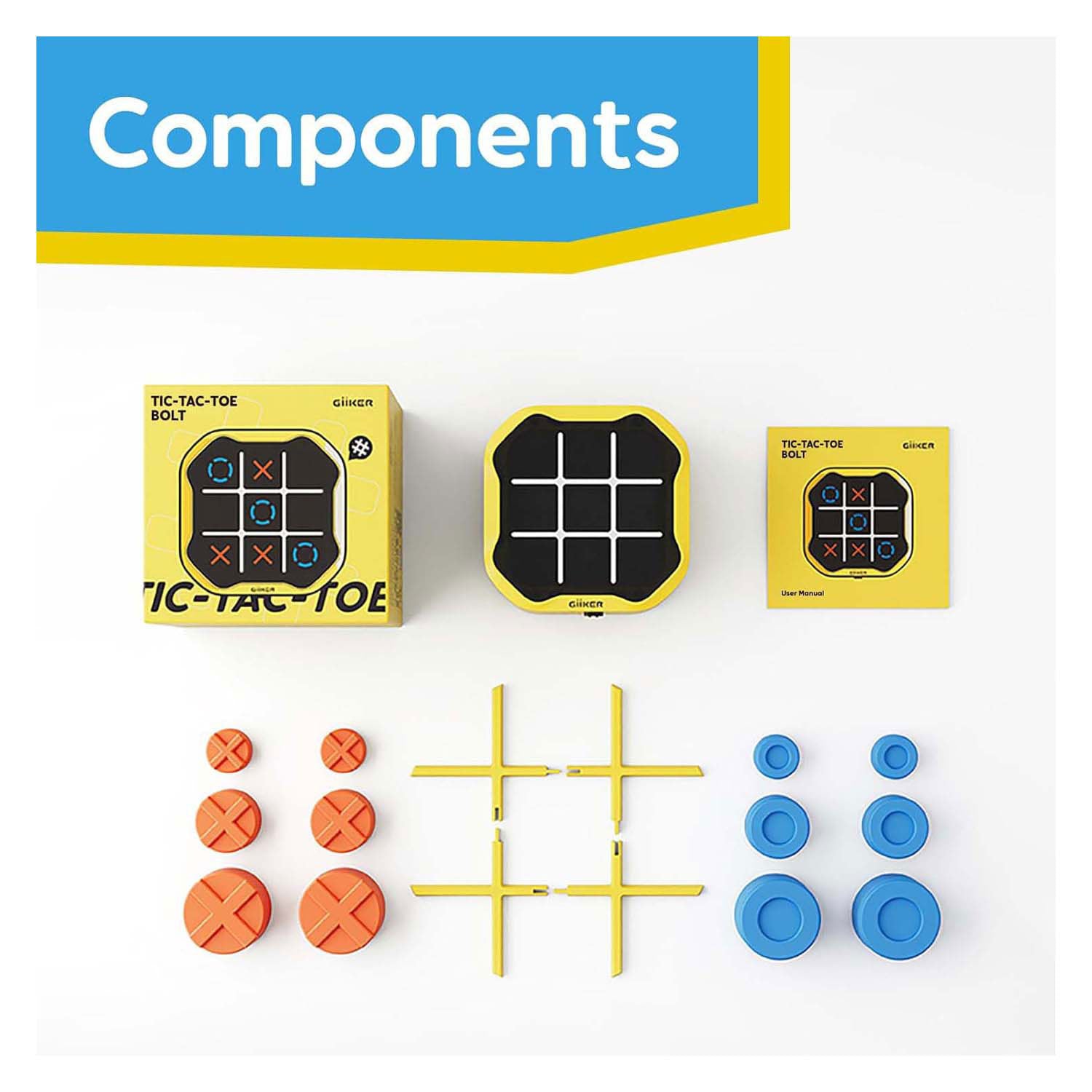 Giiker tic-tac-toe boulon jeu jaune