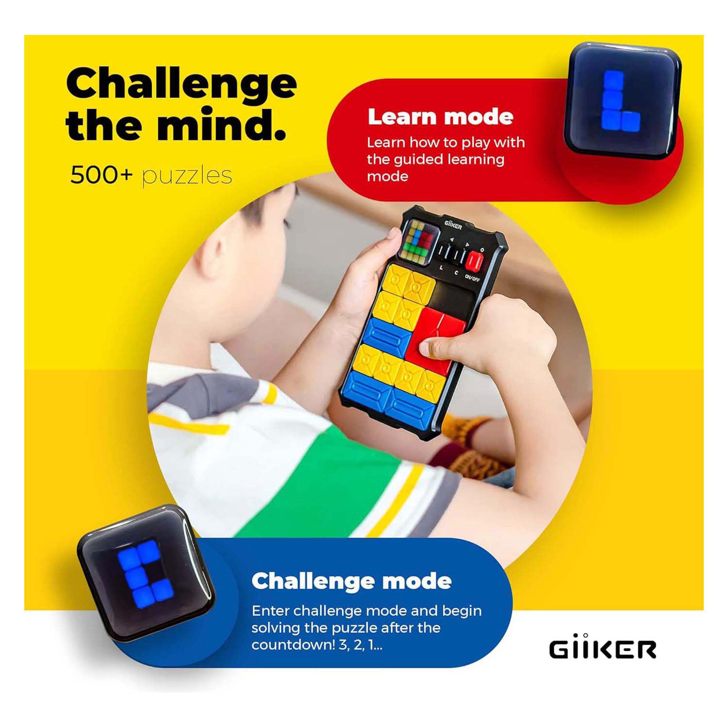 Giiker Super Slide Puzzle Game - noir