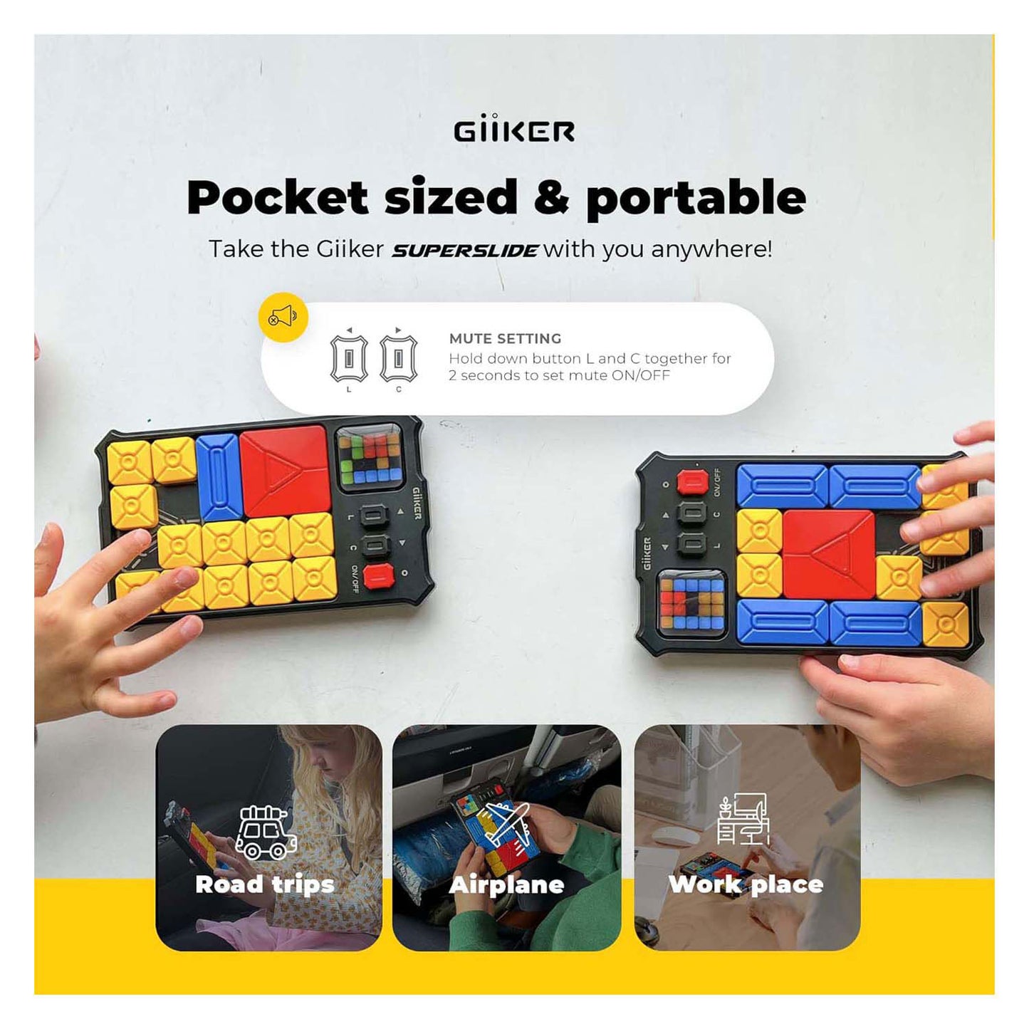 Giiker Super Slide Puzzle Game - noir
