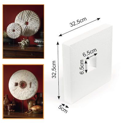 Vaessen creative • assiette en polystyrène 32,5x32,5x5cm avec trou 6,5x6,5cm