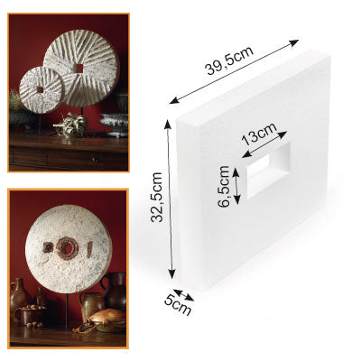 Vaessen creative • assiette en polystyrène 32,5x39x5cm avec trou 6,5x13cm