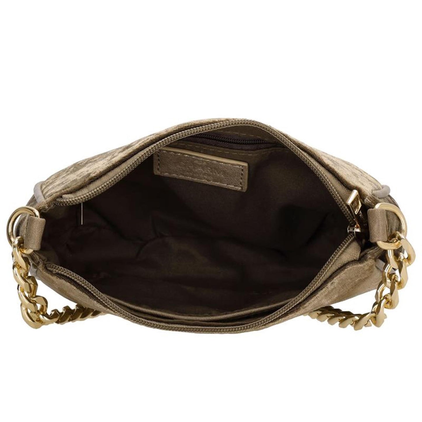 Sac bandoulière Charm London en velours bronze