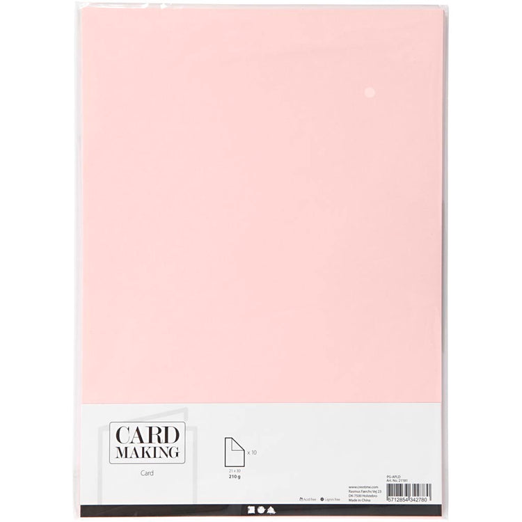 Carton d'entreprise Creativ, a4, feuille 210x297 mm, 210 g, rose clair, 10 feuilles 1 boîte