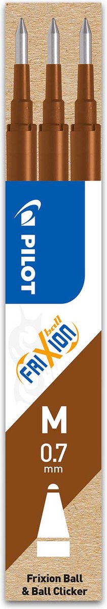 Pilot lot de 3 - recharge frixion ball 0.7 - marron - pointe moyenne