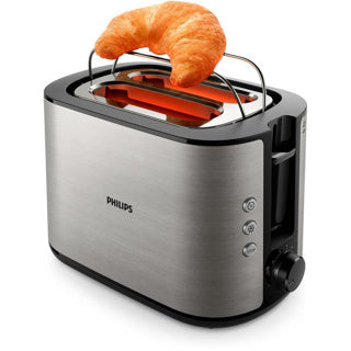 Toaster Philips HD2650 90 VIVA en acier inoxydable noir