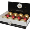 Decoris Boules de Noël mix 12pcs perle or rouge