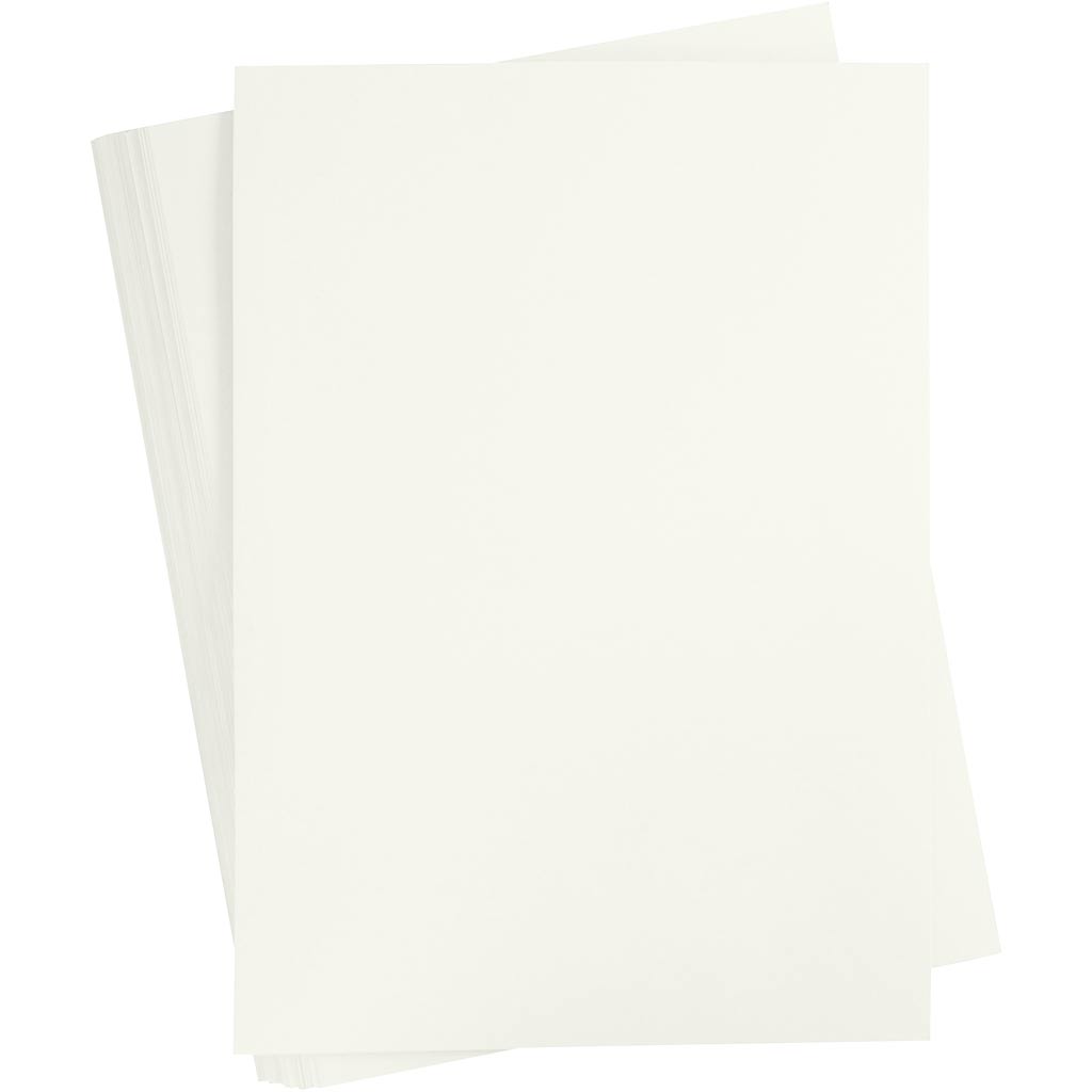 Carton coloré Creativ company, a2, feuille 420x594 mm, 180 gr, blanc cassé, 100 feuilles 1 boîte