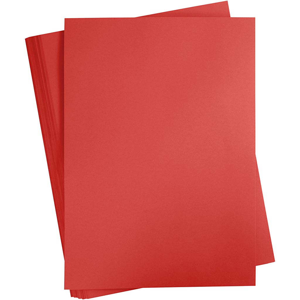 Carton coloré Creativ company, a2, feuille 420x594 mm, 180 gr, rouge, 100 feuilles 1 boîte